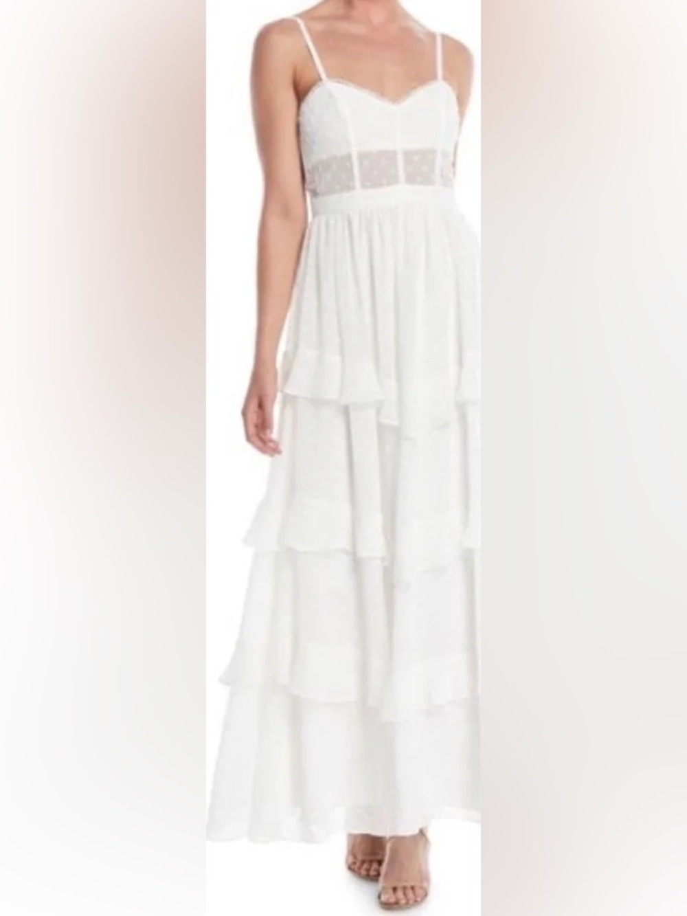 Fame & Partners White Tiered Maxi Dress | Bridal / Shower / Vacation